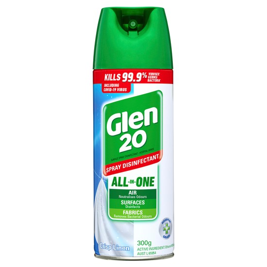 Glen 20 All In One Disinfectant Spray Crisp Linen 300g
