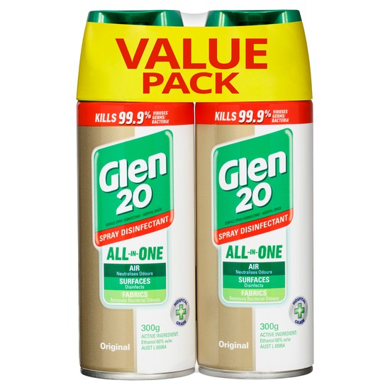 Glen 20 All In One Disinfectant Spray Original Twin 2x300g