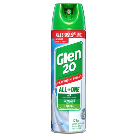 Glen 20 All In One Disinfectant Spray Crisp Linen 175g